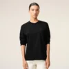 Tricou cu mâneci lungi Red Ami de Coeur din bumbac negru