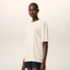 Tricou din bumbac alb Ami de Coeur cu imprimeu în relief Tricou din bumbac alb Ami de Coeur cu imprimeu în relief