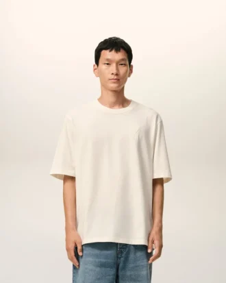 Tricou din bumbac alb Ami de Coeur cu imprimeu în relief