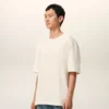 Tricou din bumbac alb Ami de Coeur cu imprimeu în relief Tricou din bumbac alb Ami de Coeur cu imprimeu în relief