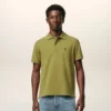 Tricou polo Ami de Coeur cu mâneci scurte din bumbac verde Tricou polo Ami de Coeur cu mâneci scurte din bumbac verde