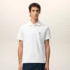 Tricou polo Ami de Coeur din bumbac alb cu roșu