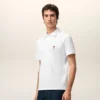 Tricou polo Ami de Coeur din bumbac alb cu roșu