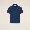 Tricou polo Ami de Coeur din bumbac albastru cu mâneci scurte Tricou polo Ami de Coeur din bumbac albastru cu mâneci scurte