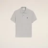Tricou polo Ami de Coeur din bumbac gri cu contrast Tricou polo Ami de Coeur din bumbac gri cu contrast