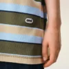 Tricou polo din bumbac cu dungi albastre și patch Ami Tricou polo din bumbac cu dungi albastre și patch Ami