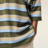 Tricou polo din bumbac cu dungi albastre și patch Ami Tricou polo din bumbac cu dungi albastre și patch Ami