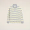 Tricou polo din bumbac cu dungi gri și galbene Tricou polo din bumbac cu dungi gri și galbene
