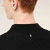 Tricou polo negru din tricot cu mâneci scurte Tricou polo negru din tricot cu mâneci scurte