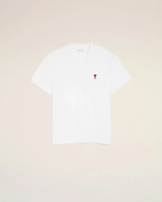 Tricou Red Ami de Coeur din bumbac alb cu imprimeu roșu