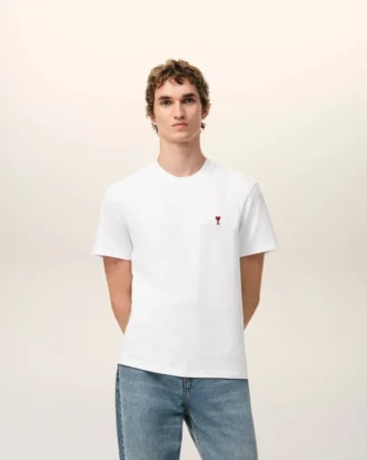 Tricou Red Ami de Coeur din bumbac alb cu imprimeu roșu