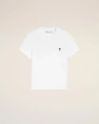 Tricou scurt Ami de Coeur din bumbac alb