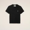 Tricou scurt din bumbac negru Ami de Coeur