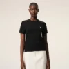 Tricou scurt din bumbac negru Ami de Coeur