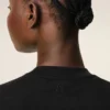 Tricou scurt din bumbac negru Ami de Coeur