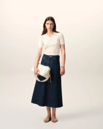 Tricouri polo alb cu mâneci scurte din tricot